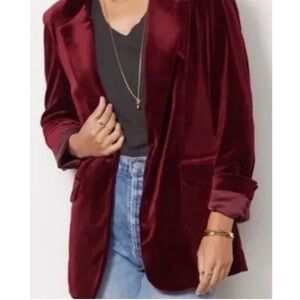 BLANKNYC / Evereve Preppy Burgundy Wine Velvet Blazer Jacket Size Large